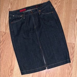 Dark blue denim skirt